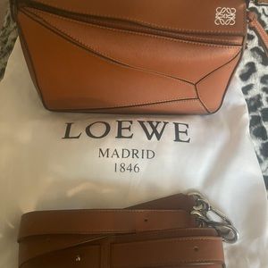 Brand new Loewe brown/tan small puzzle bag